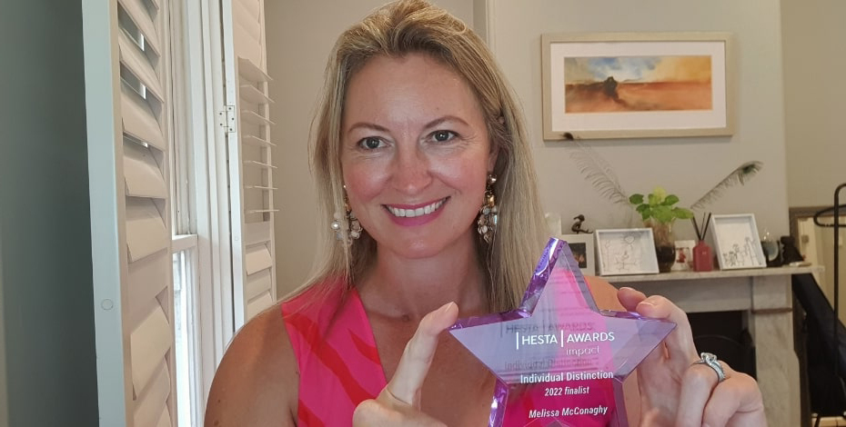Melissa McConaghy with her Hesta Impact Award.