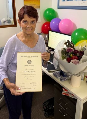 Linda Bennetts celebrates 50 years as a physiotherapist.