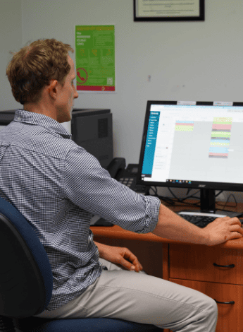 Leigh working at the Bingara Community Practice.