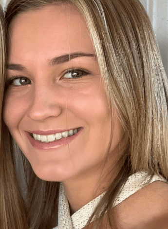 The image is of a woman with long blonde haire
