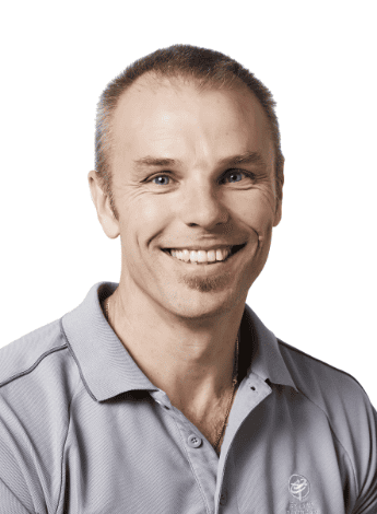 The image is of Professor Gavin Williams, a physiotherapist and researcher. 