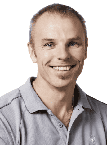 The image is of Gavin Williams, a physiotherapist. 