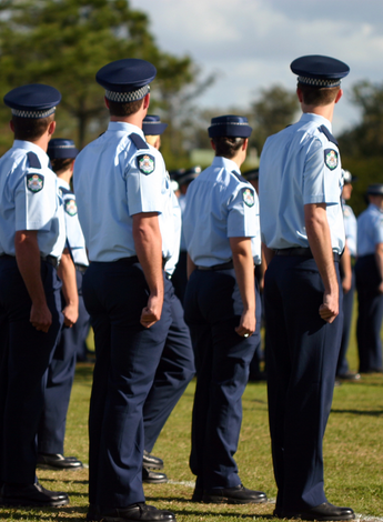Australian Police Officers standing in a line 