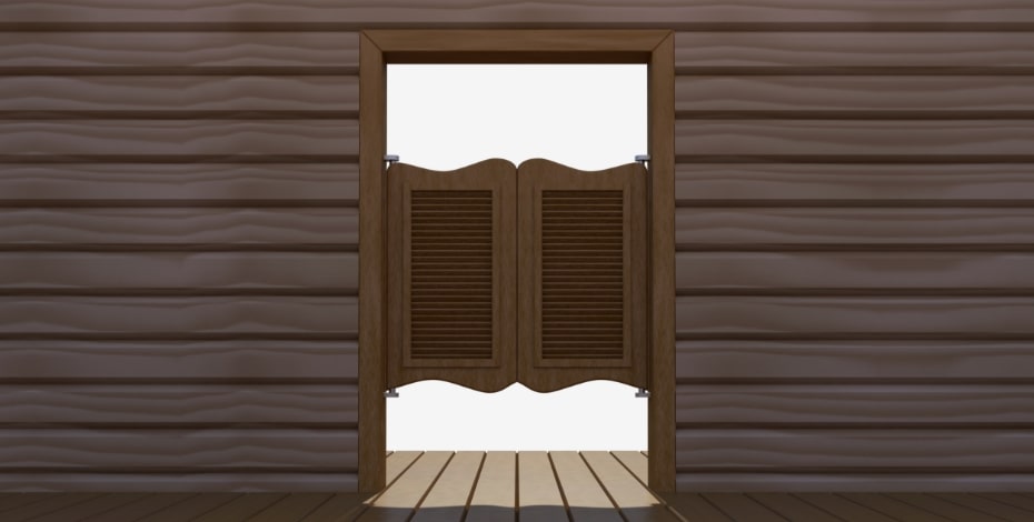 Nineteenth-century-style wooden saloon doors.