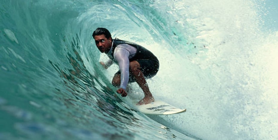 Man surfing a wave