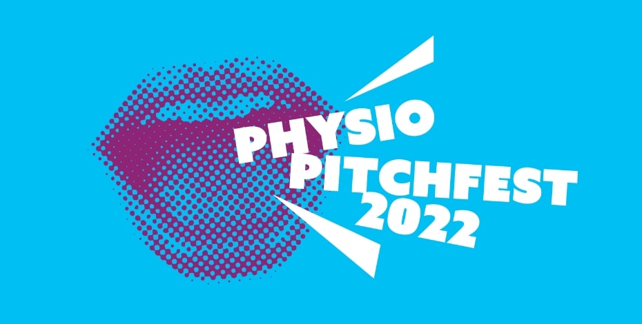 A mouth shouting the words Physio Pitchfest 2022