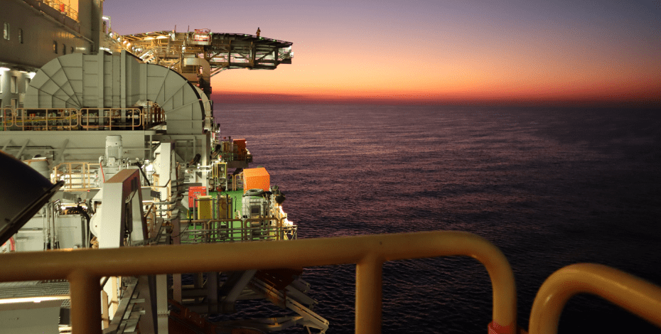 The magnificent view from the oil and gas mining platform in the Timor Sea.