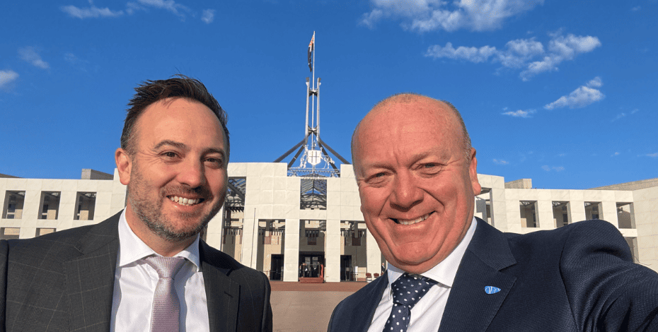 APA CEO Rob Lo Presti with APA president Scott Willis in Canberra.