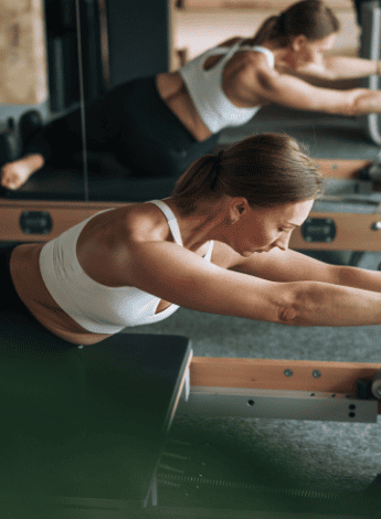 People undertaking a pilates class
