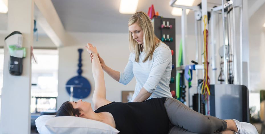 woman getting physio on hip