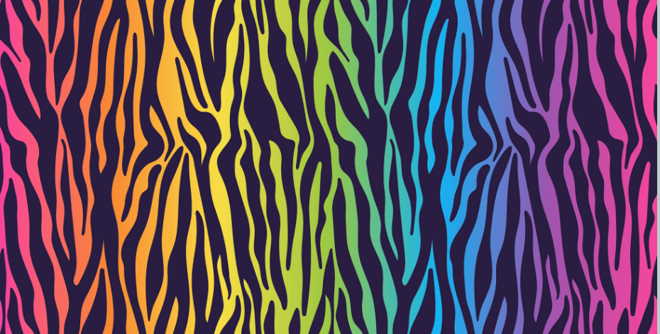 The image is a zebra pattern across the spectrum of colours
