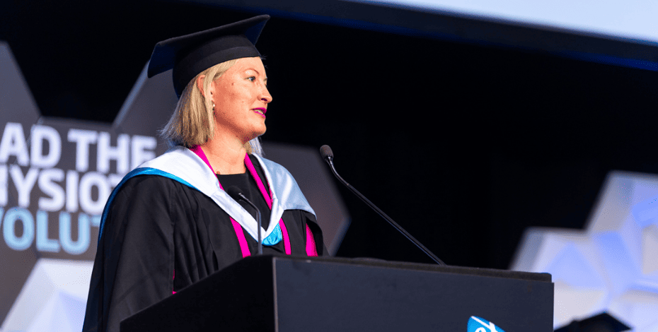 Dr Melissa McConaghy delivered the Founder’s Address at the graduation and presentation of new Fellows. Photo: Michael Blyde