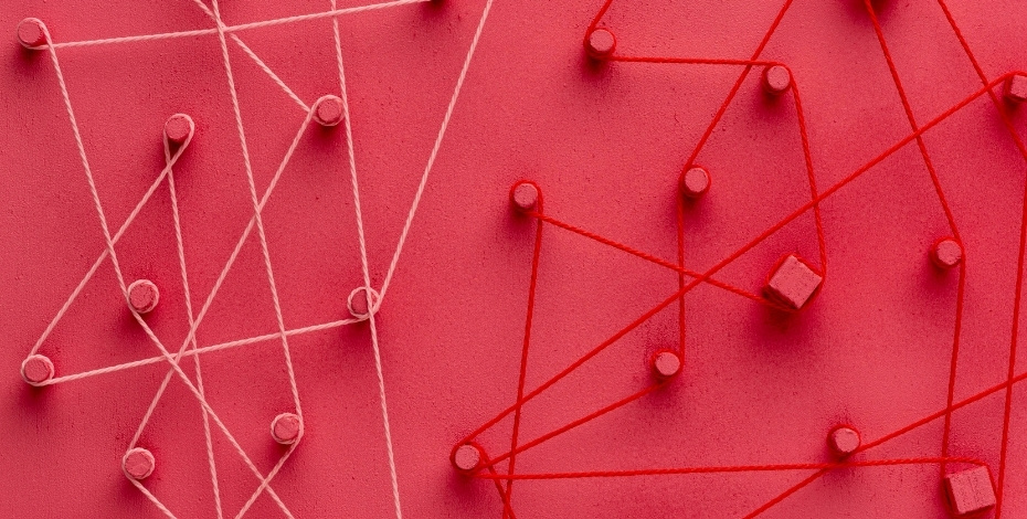 An artist's impression of multiple points connected together to signify connections in business.