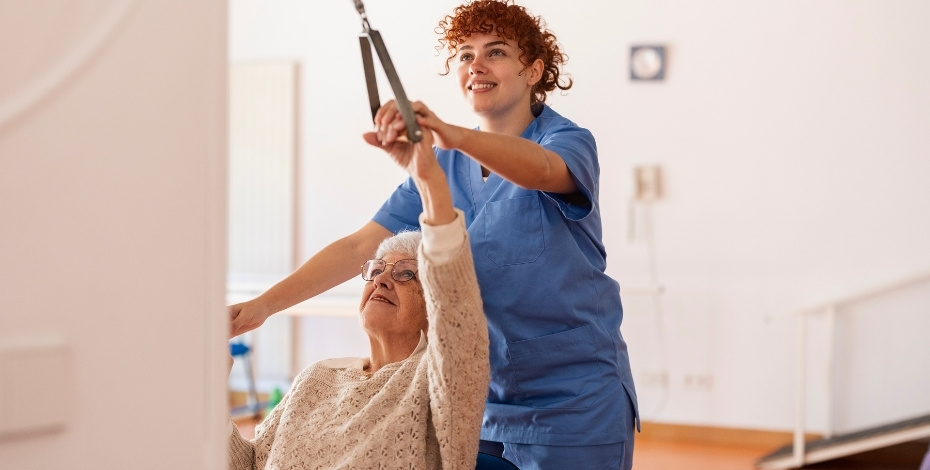 A patient receiving treatment from a health professional