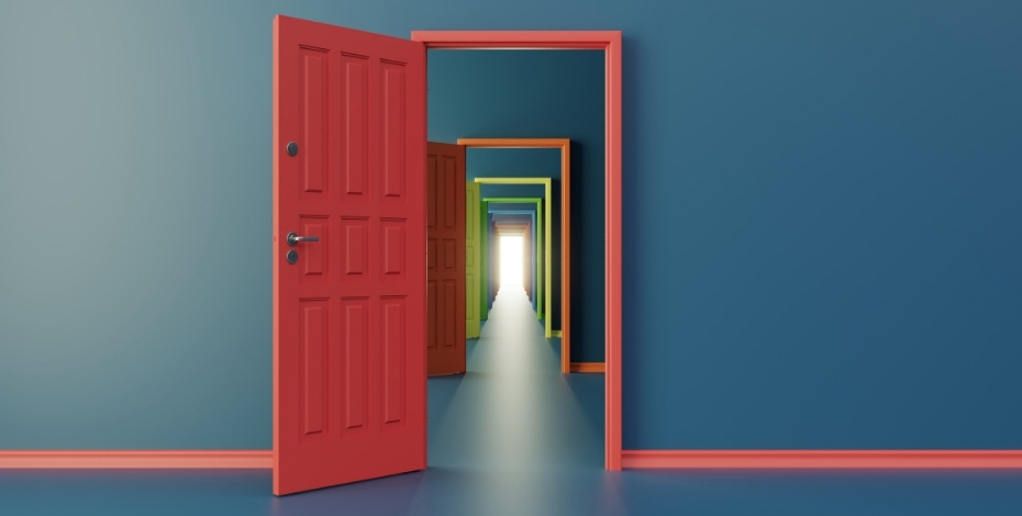 A series of doors opening