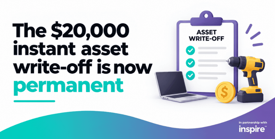 The $20,000 instant asset write-off is now permanent