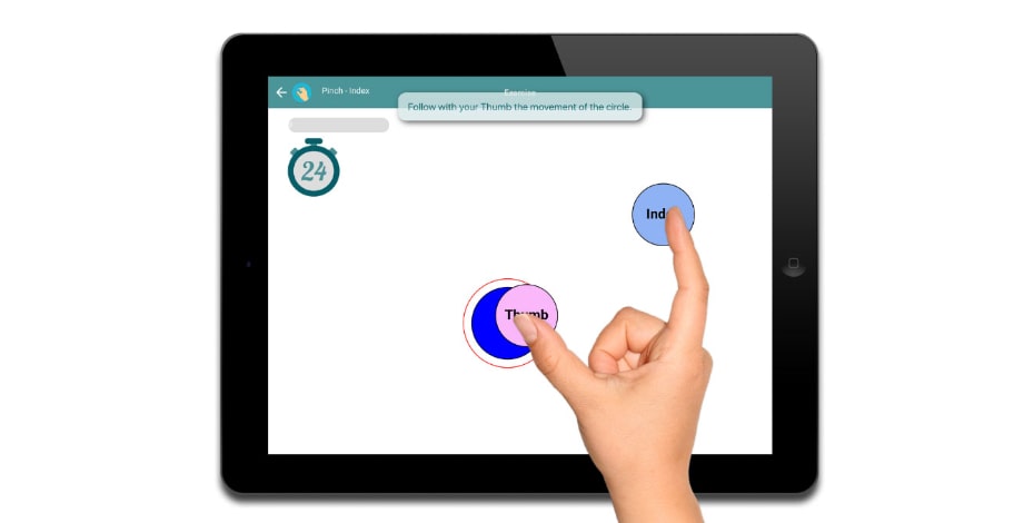 Tablet-based exercise in wrist, hand and finger injuries
