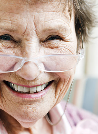 ""older woman smiling